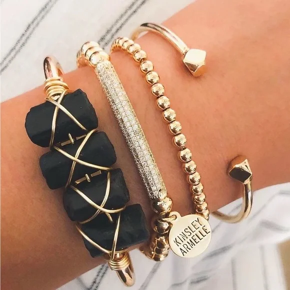 Kinsley Armelle Black and Gold Bracelet - Picture 5 of 5